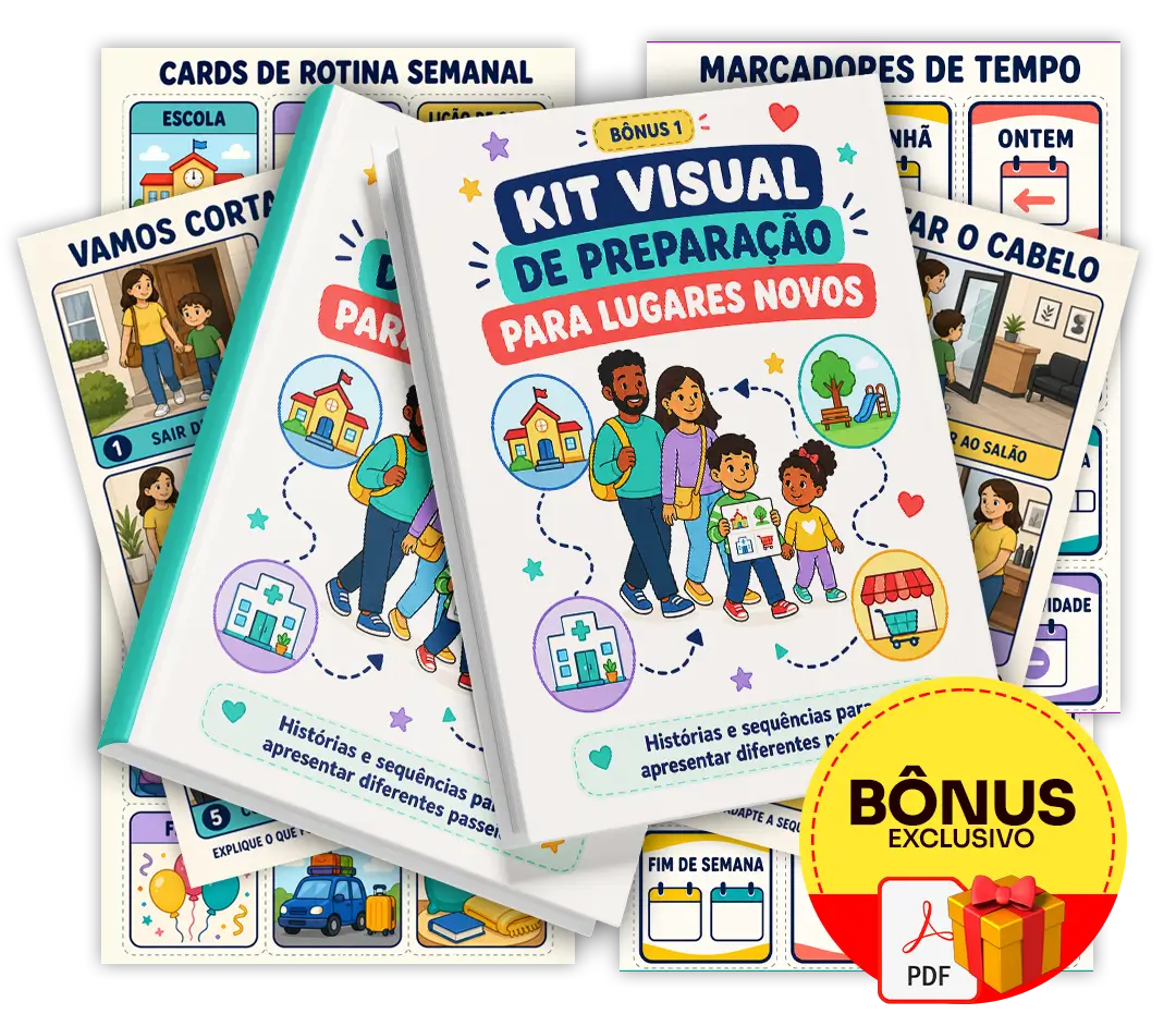 Mockup do bônus 1 — Kit Visual de Preparação para Lugares Novos